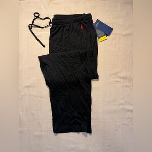 Mens Polo Ralph Lauren Sleepwear Pants XL Black With Red Pony NWT